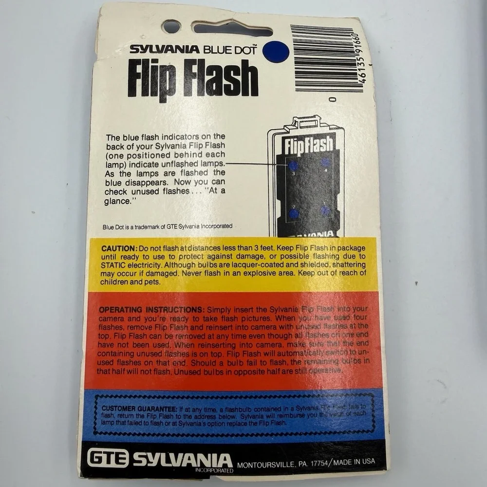 Vintage Sylvania Flip Flash Blue Dot Flashbulbs 2 Packs NOS USA Made‎
